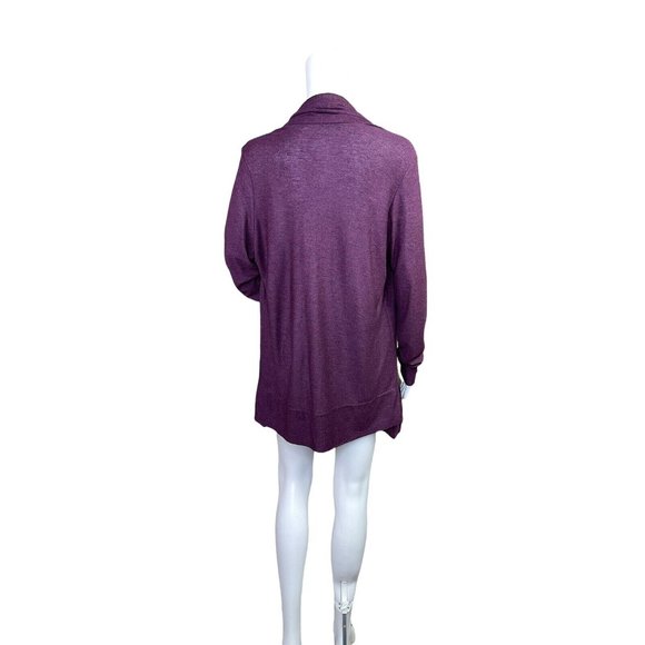 Magachoni Purple Modal  Wool Open Draped Cardigan Sweater Size Large - Picture 4 of 8